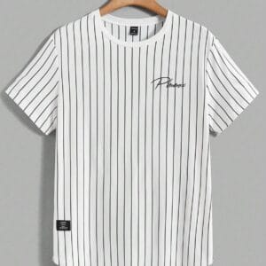 Camiseta blanca a rayas ( S )