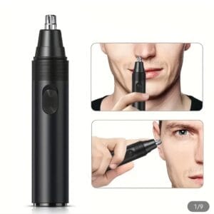 Recortador Eléctrico de Vello Nasal y Orejas – Cortador de Nariz 2 en 1 (Negro)