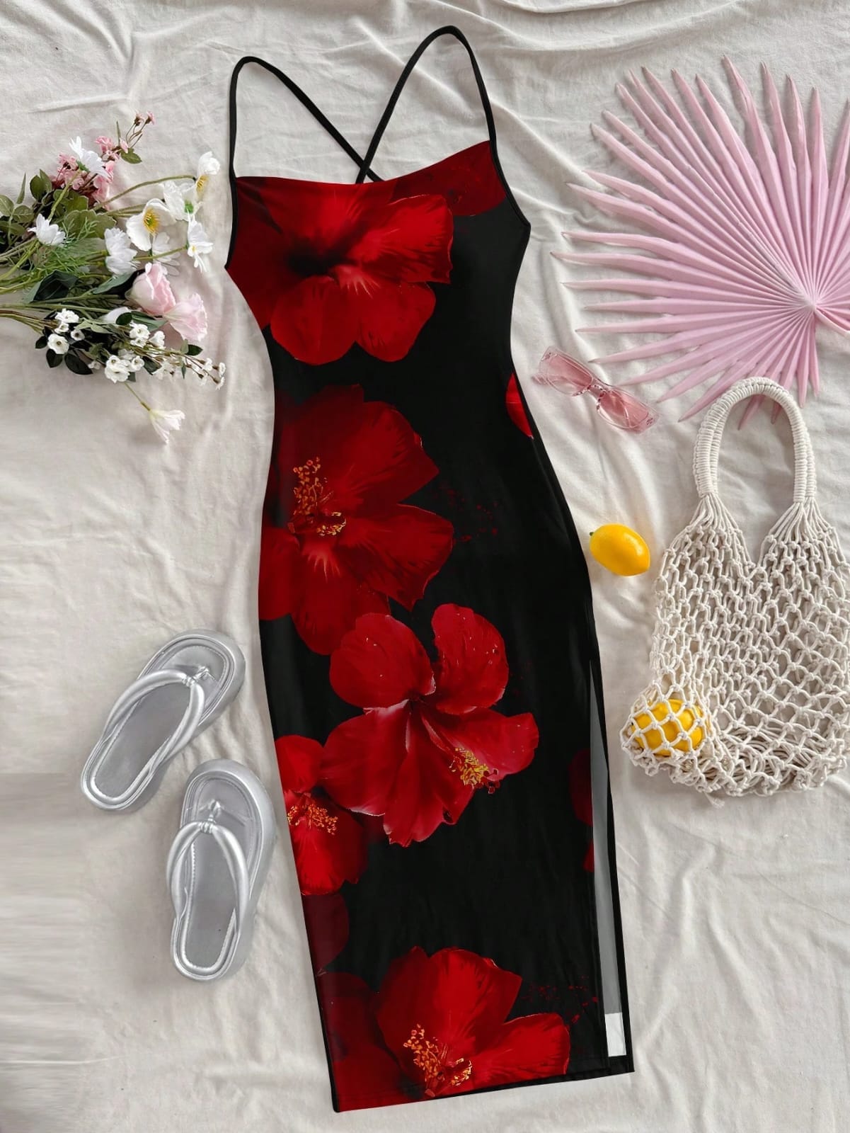 Vestido negro largo ( L )