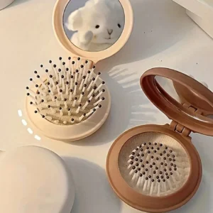 Cepillo Peine Plegable con Espejo – Compacto de Viaje