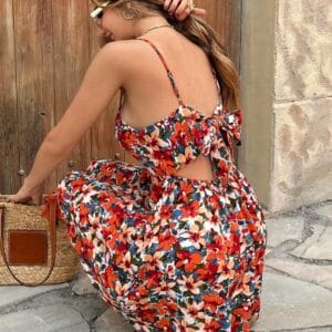 Vestido Floral con espalda abierta ( S )