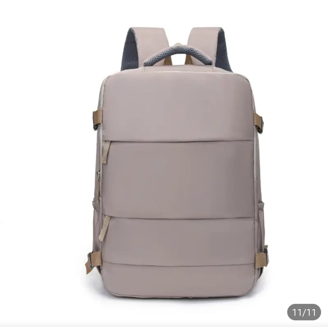Mochila Minimalista Multiusos – Escolar/Trabajo/Viaje con Correas Acolchadas (Beige)