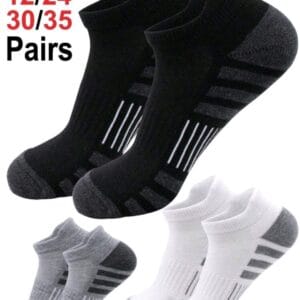 Pack 5 Pares de Medias Tobilleras Deportivas – Unisex (Negro/Blanco/Gris)