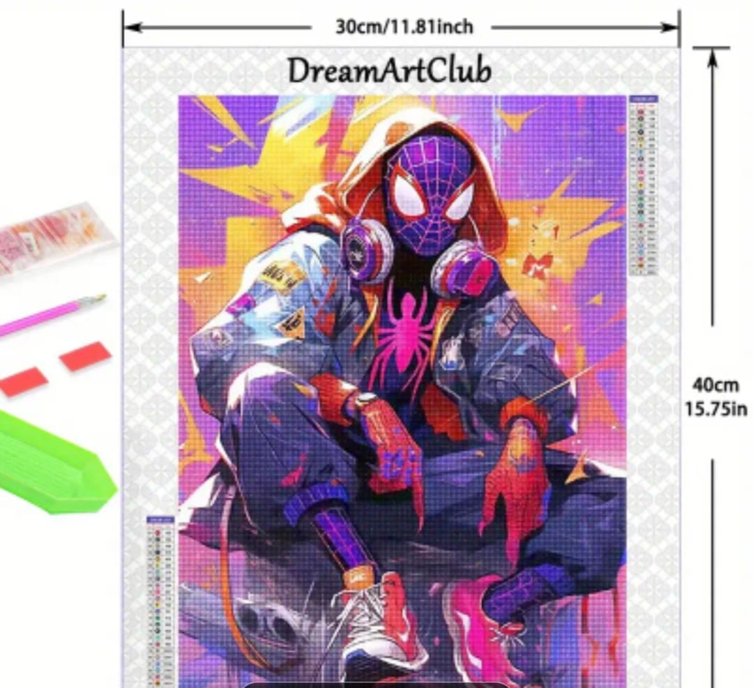 Kit Diamond Painting 30x40 cm – Spiderman Urbano (Mosaico de Diamantes)