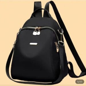 Mochila Antirrobo para Mujer – Diseño Minimalista con Cierres Laterales (Negra)