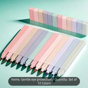 Set de Resaltadores Pastel 12 Colores – Marcadores de Texto “Eye Protection” (Tonos Suaves)