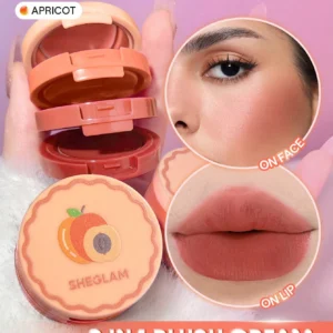 SHEGLAM 2 en 1 Blush Cream “Apricot” – Rubor + Tinta para Labios
