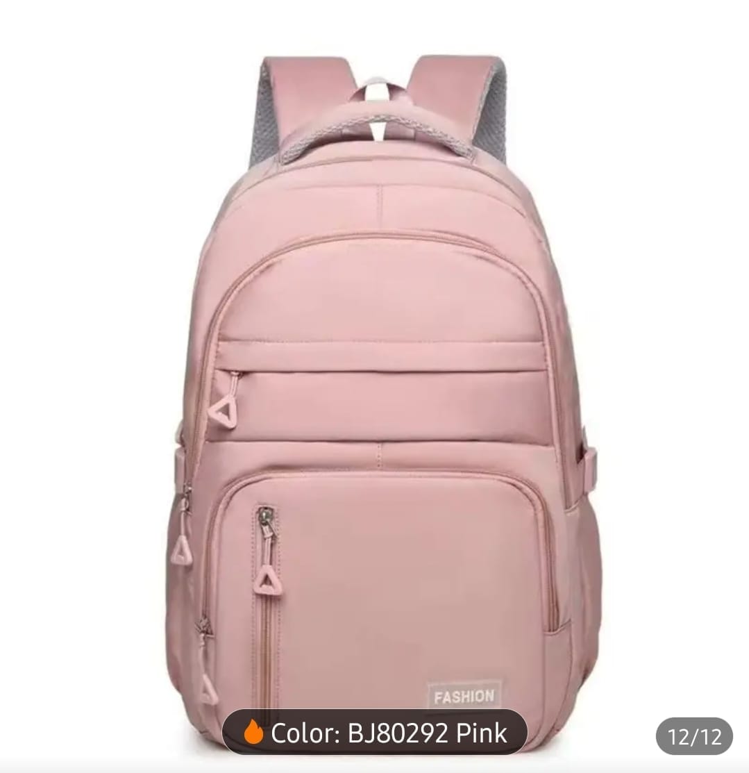 Mochila Escolar/Universitaria con Múltiples Compartimentos – Backpack Casual para Laptop (Rosa)
