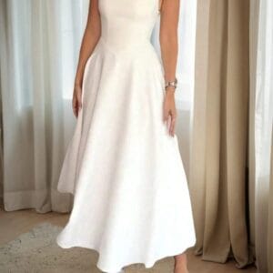 Vestido blanco midi ( M )