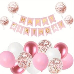 Kit cumpleaños rosa ( 14PC )